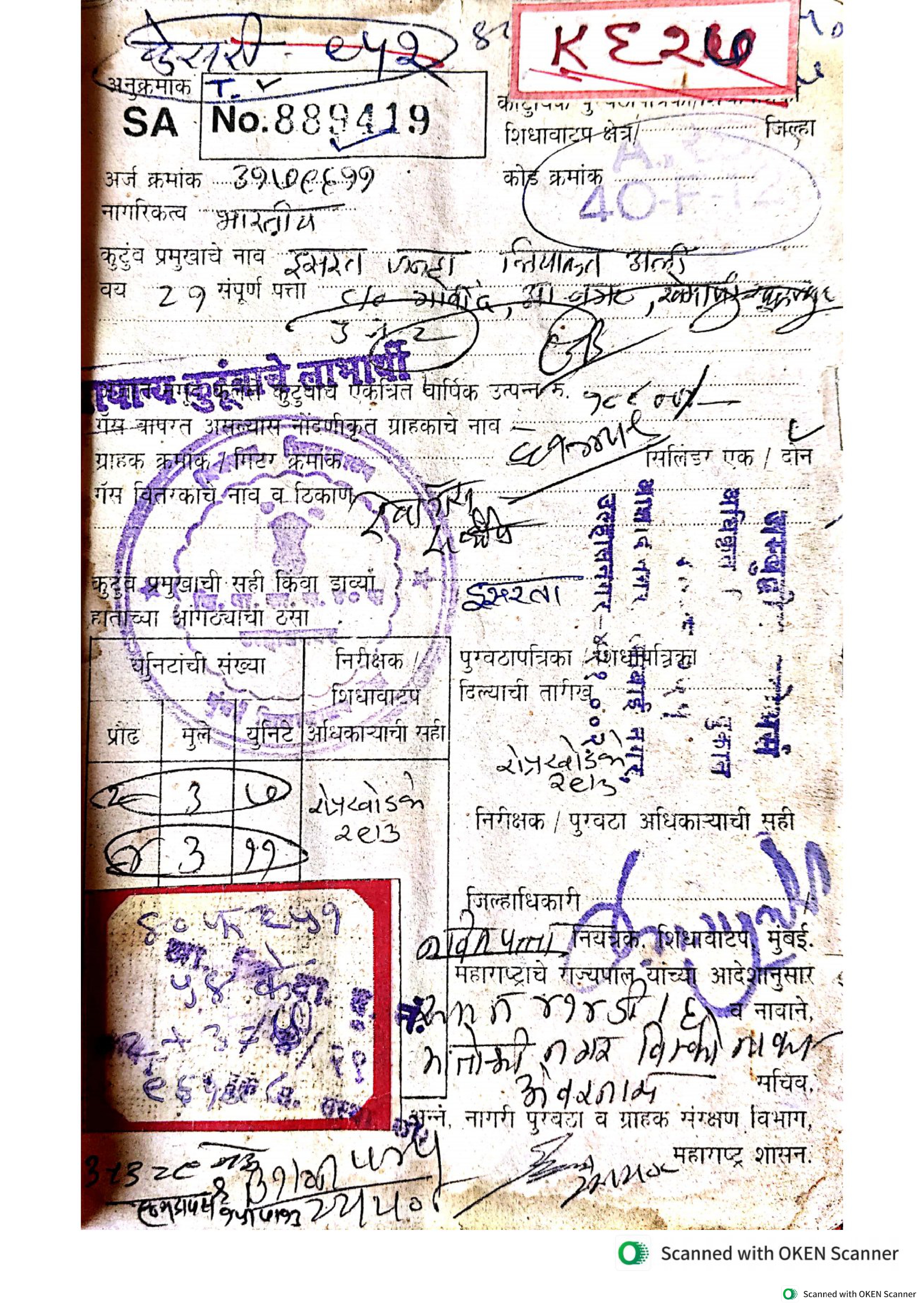 Family Ration Card Details (Government of Maharashtra)